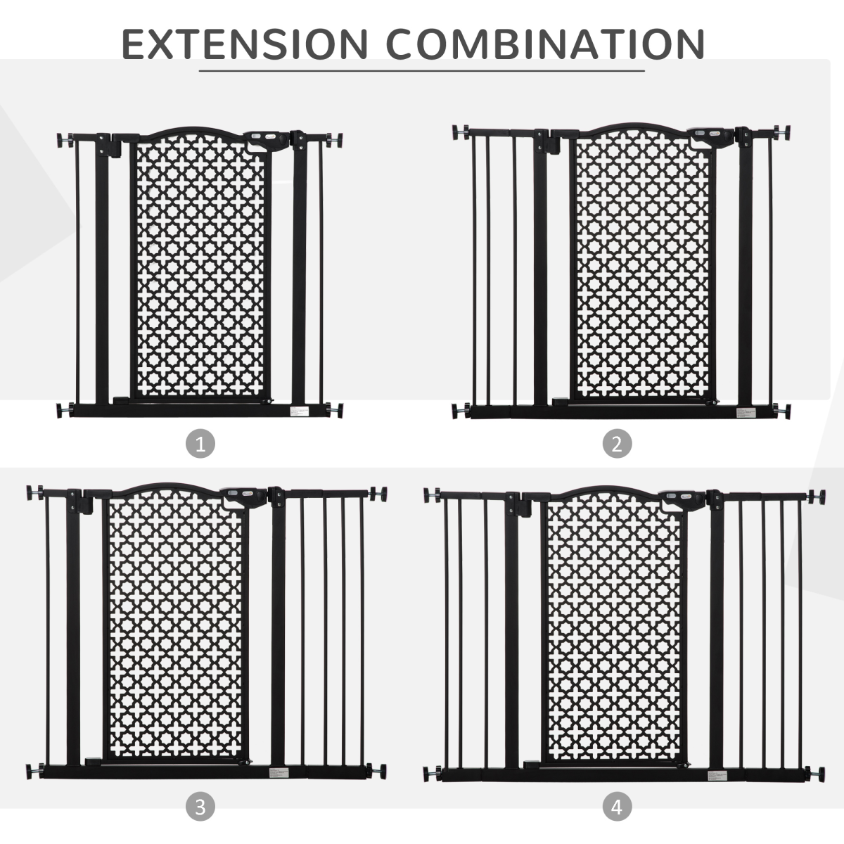 Pawhut 74-105 cm Pet Safety Gate - Pressure Fit, Auto-Close, Double Lock