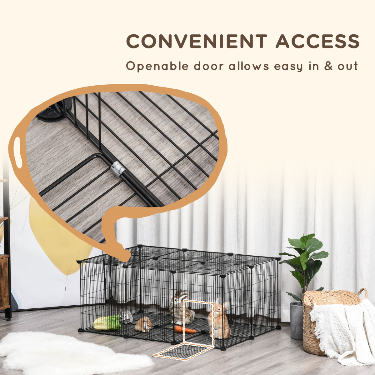DIY Pet Playpen: 22-Piece Cage with Door for Rabbits, Chinchillas & Guinea Pigs
