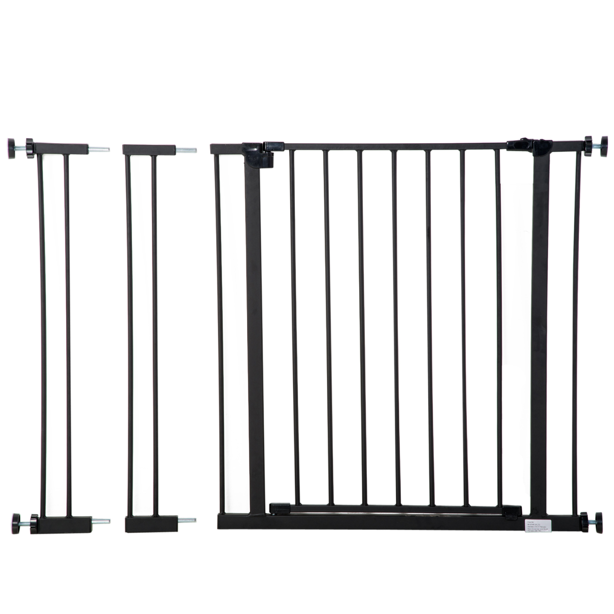 Pressure-Fit Dog Gate & Pet Barrier for Stairs, 76–107 cm, Black