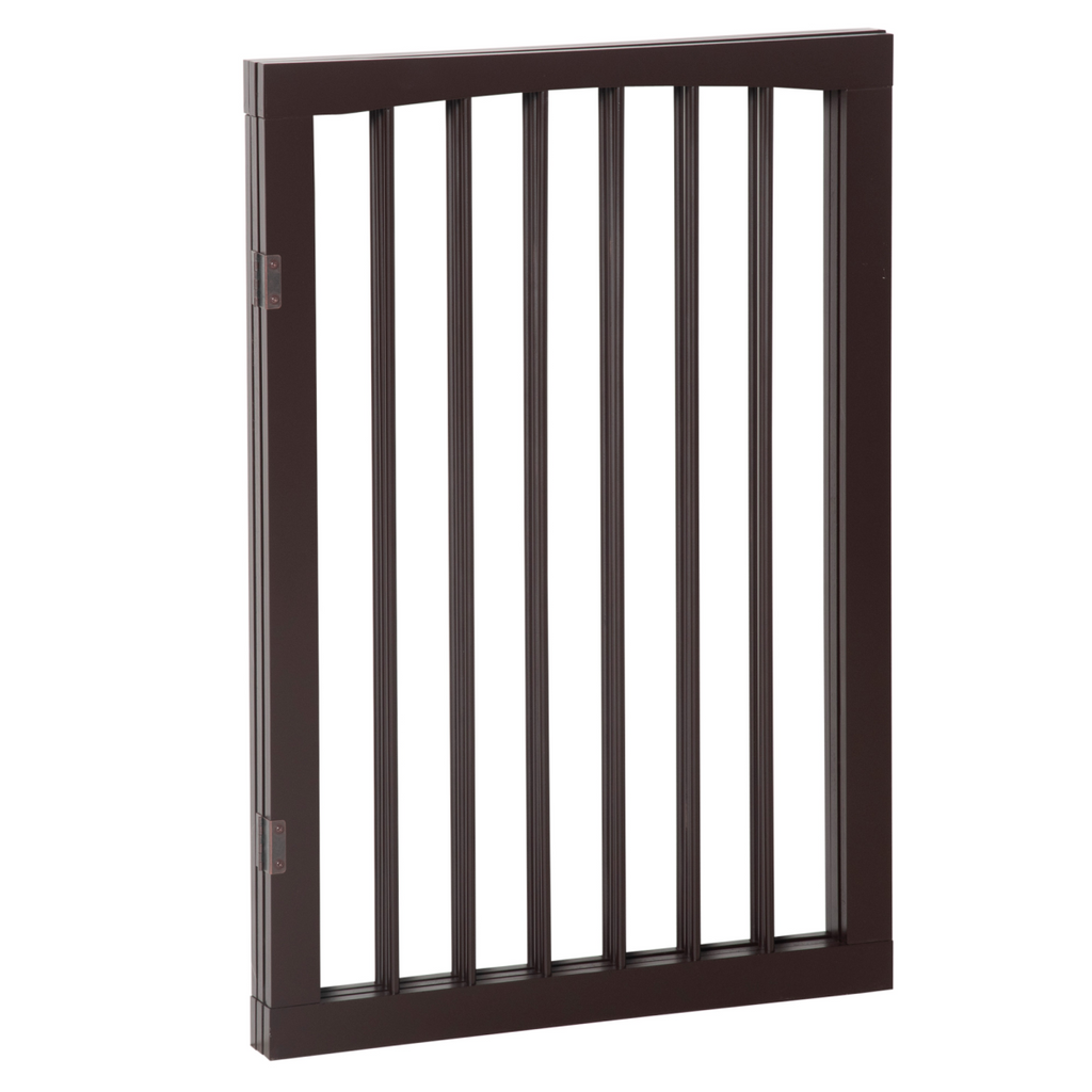 Folding Pine Wood Pet Gate Free-Standing Indoor Dog Fence Child-Safe Small Dogs