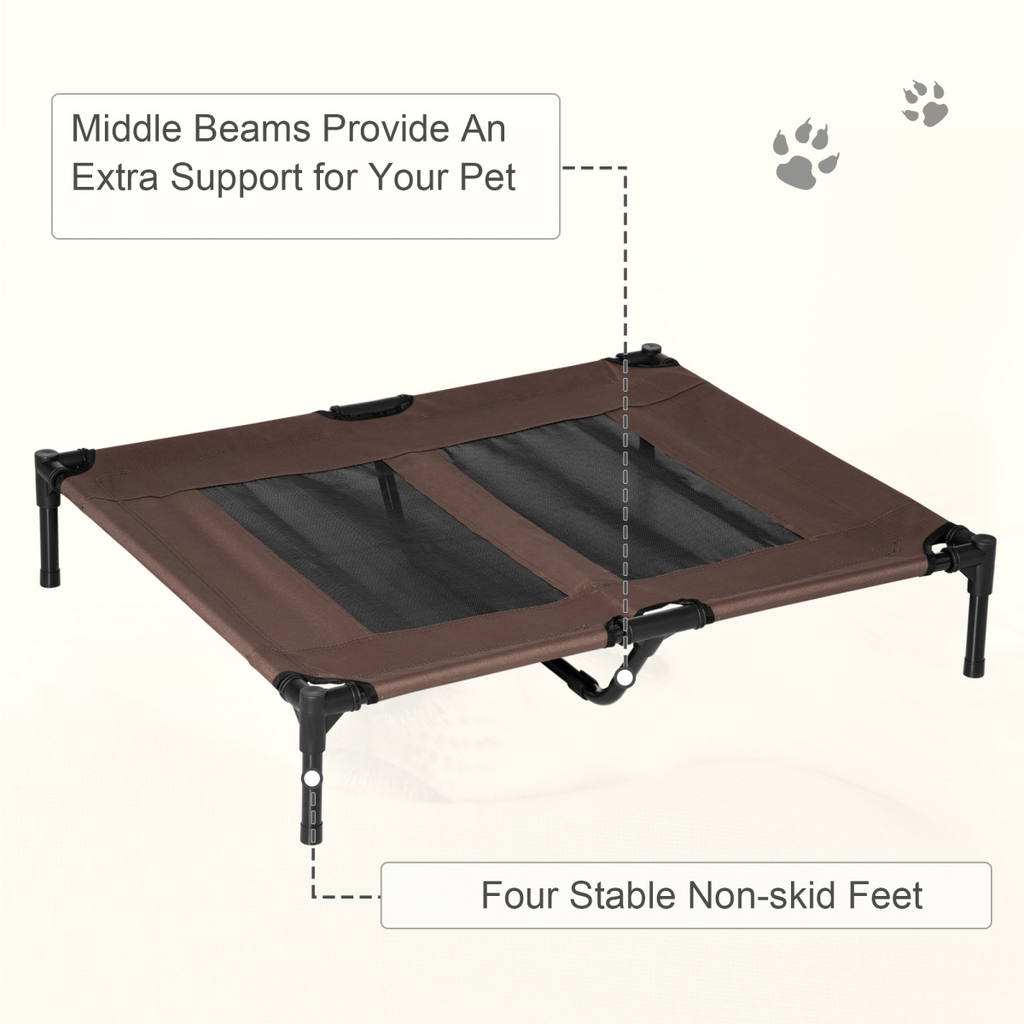 Raised Pet Bed Cot: Elevated Mesh Hammock, Waterproof, Portable & Easy-Clean