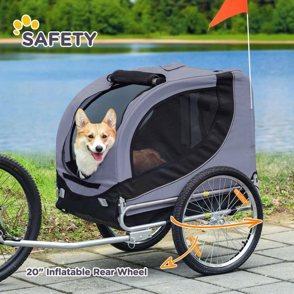 Pet Bike Trailer: Water-Resistant Steel Frame, 30kg Capacity
