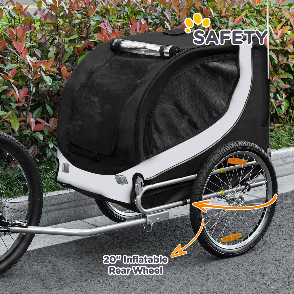 Pet Bicycle Trailer Carrier - Water-Resistant Steel Frame, Black