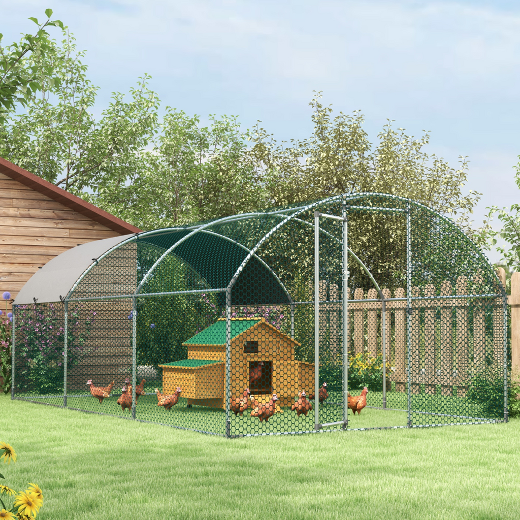 Solid Fir Outdoor Pet House with Dual Nesting Boxes & Weatherproof Roof