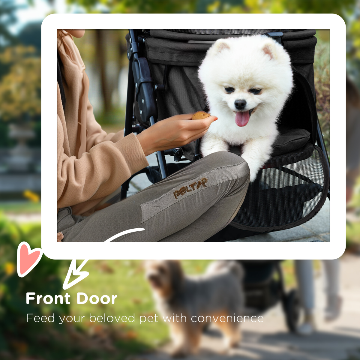 PawHut Foldable Pet Stroller with Brakes, Canopy & Mesh Front - Black