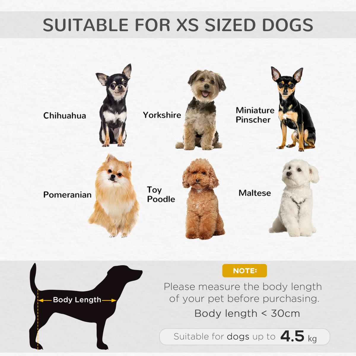 Pawhut Small Dog Sofa - Short Plush, 70x47x30 cm, Grey