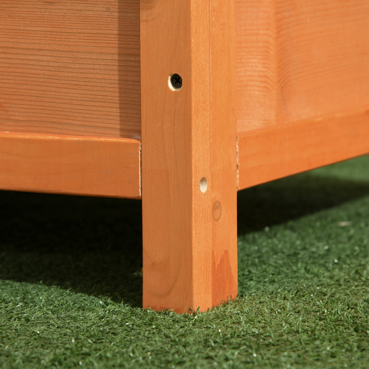 Weatherproof Solid Fir Dog Kennel with Slanted Roof Outdoor Garden Shelter