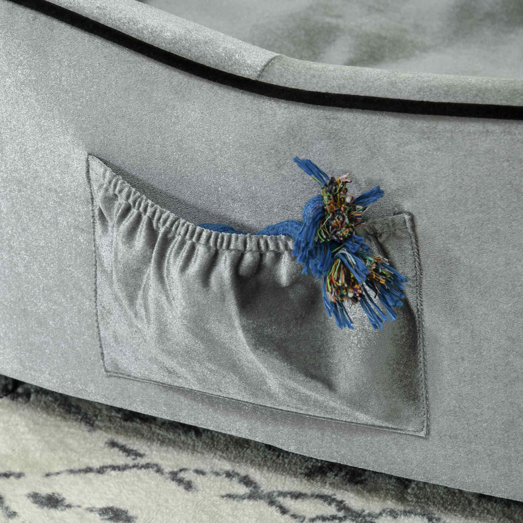Modern Dog Sofa Bed with Storage Pocket, Removable Cushion, Non-Slip