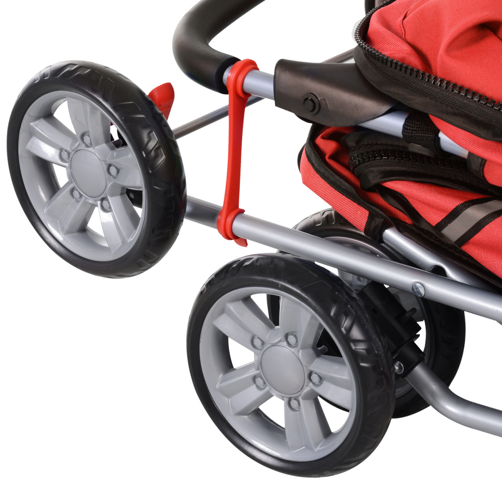 Deluxe Foldable Pet Stroller Jogger 4-Wheel Carrier for Dogs & Cats