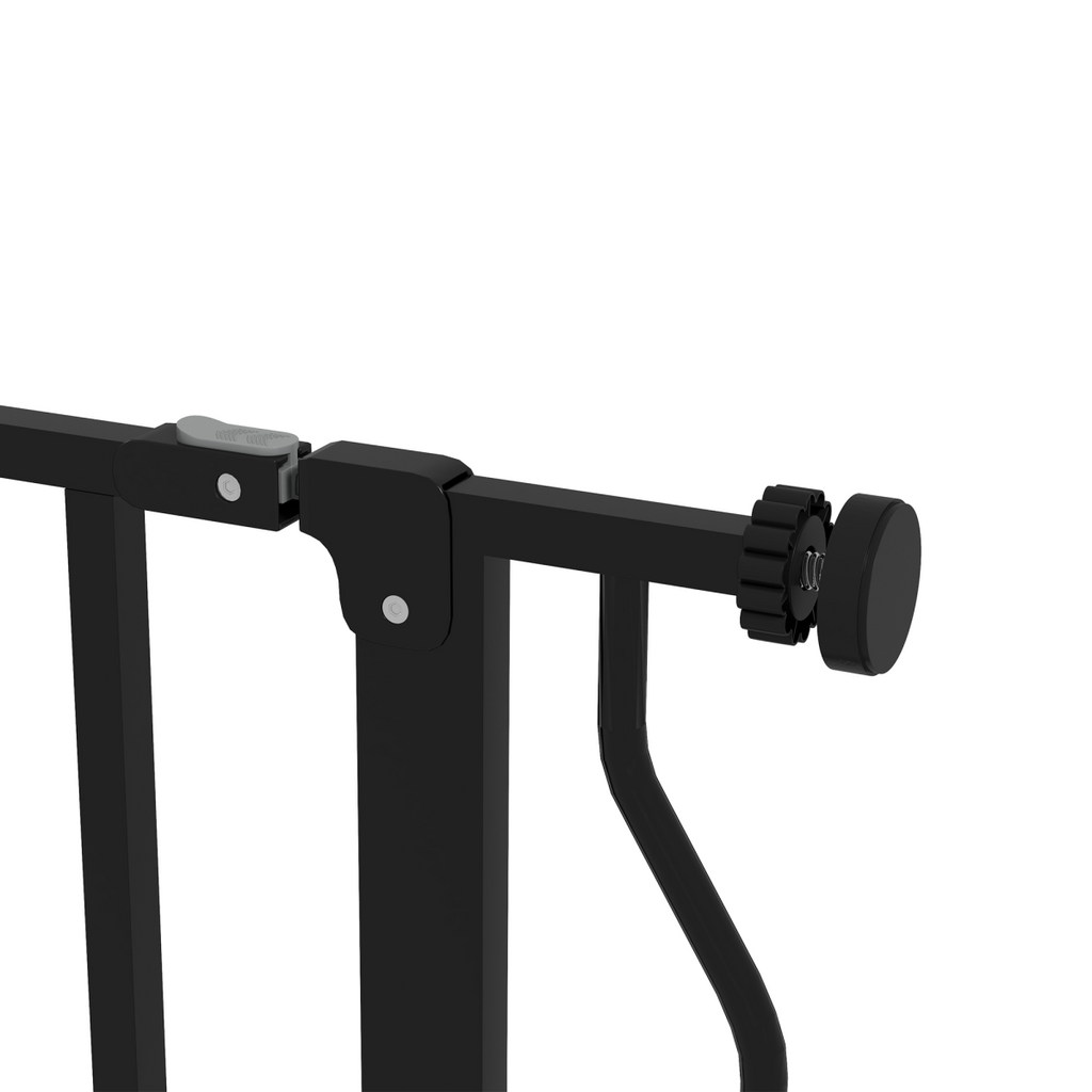PawHut Wide Stair Dog Gate - Pressure-Fit, 75-115 cm, Black