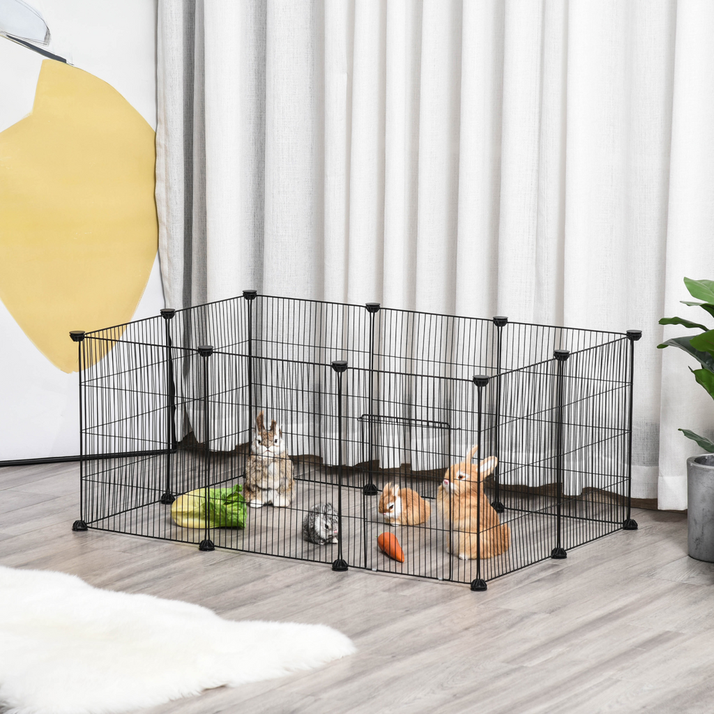 DIY Pet Playpen: 22-Piece Cage with Door for Rabbits, Chinchillas & Guinea Pigs