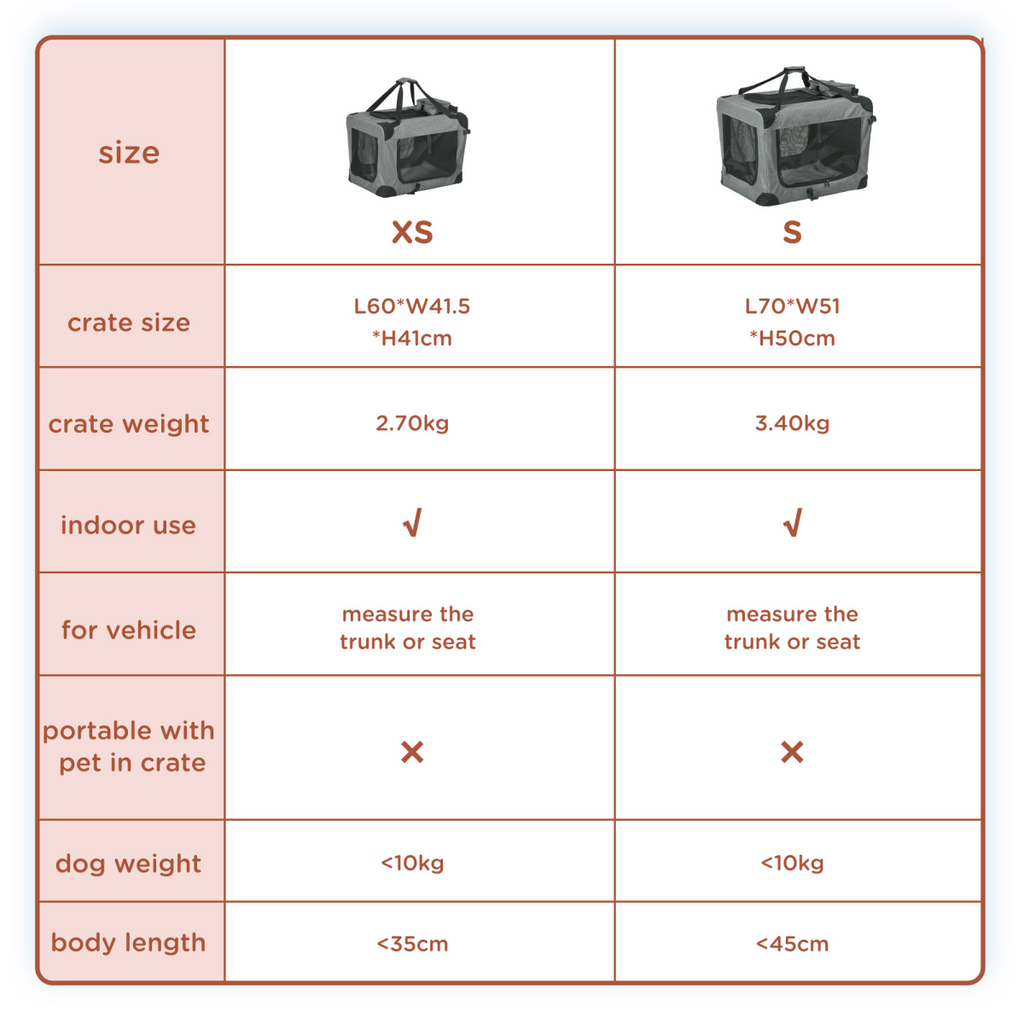 PawHut Folding Pet Carrier Bag House with Cushion, Grey, 60x41x41 cm