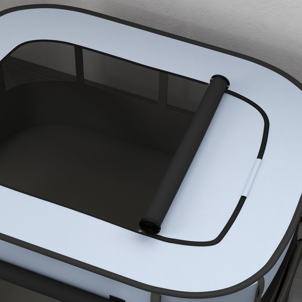 PawHut Portable Foldable Pet Pen for Small Animals - Grey