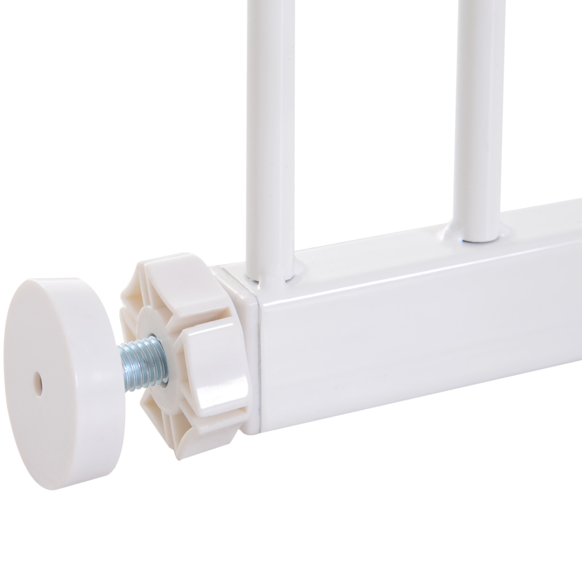 Expandable Pressure-Fit Dog Gate for Stairs - 76-107cm, White