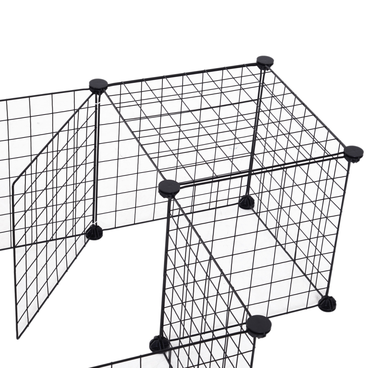 DIY Metal Pet Playpen - 12-Panel Cage for Small Animals (Black)