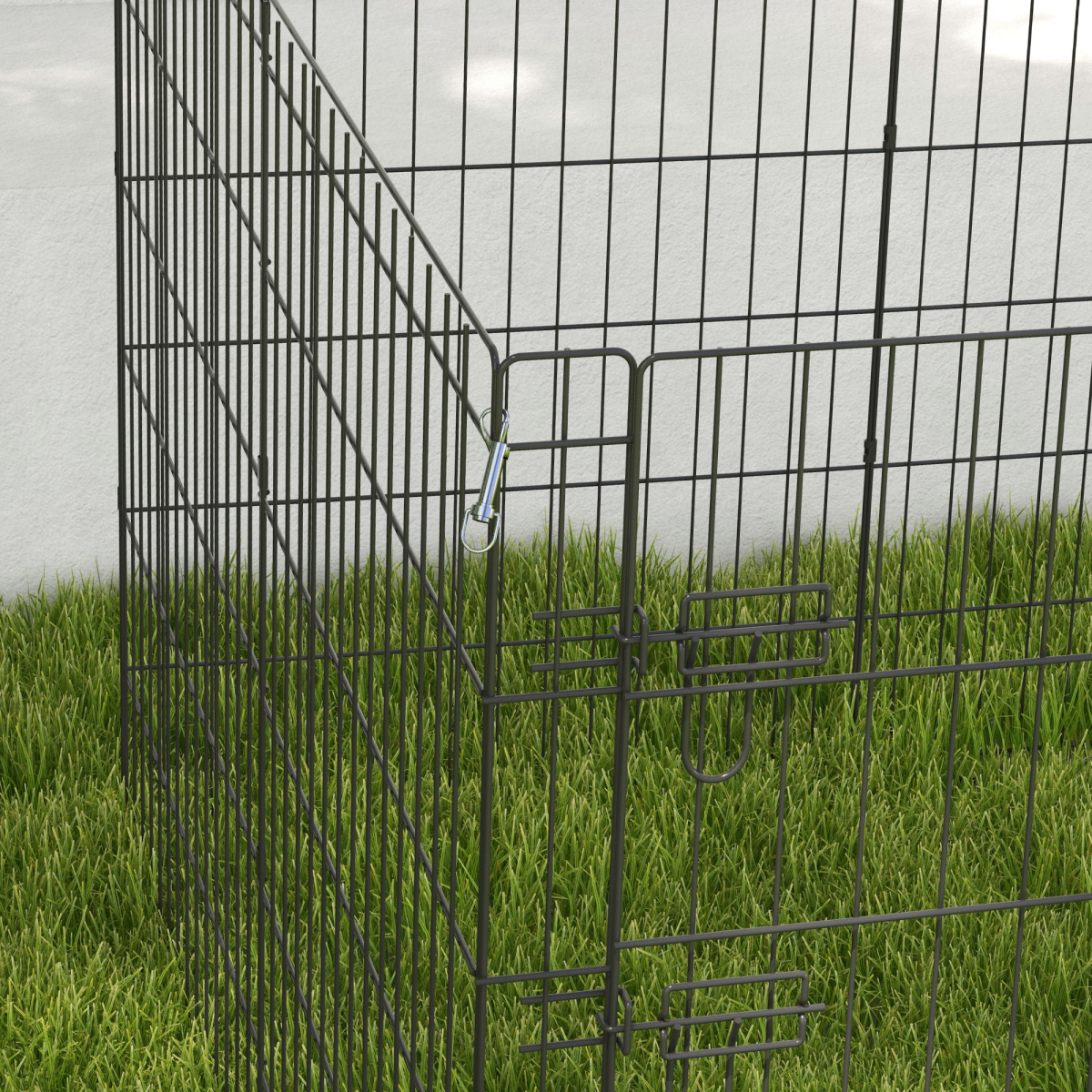 PawHut 8-Panel DIY Dog Pen with Secure Door, Indoor/Outdoor, 91cm High