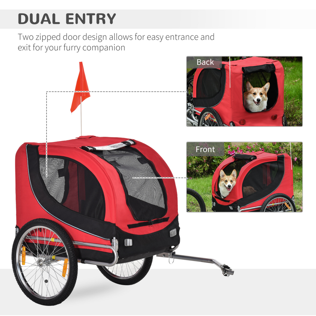 Dog Bike Trailer Carrier for Small-Medium Pets - Safe, Stable, Easy Travel