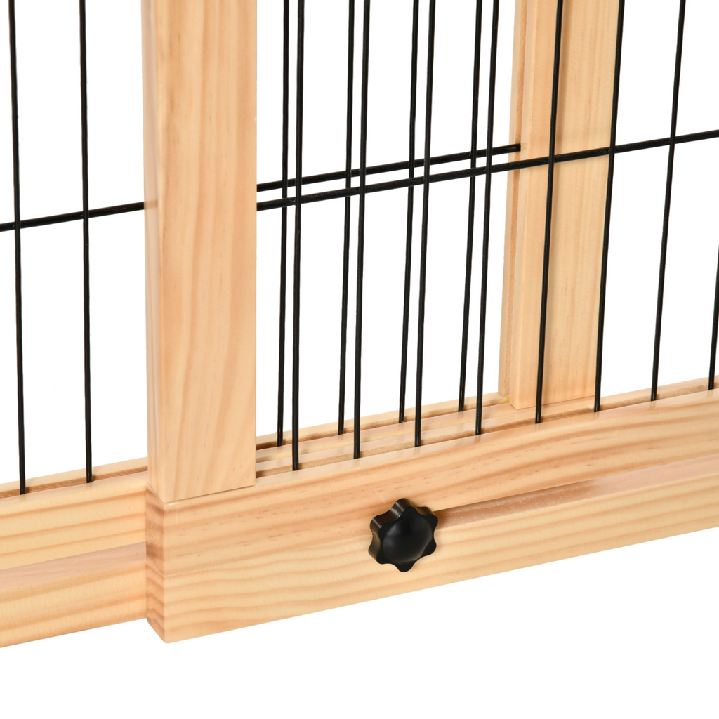 Adjustable Freestanding Wooden Pet Gate for Doorway Pawhut