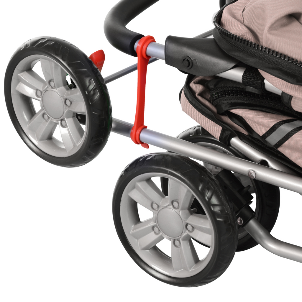 Pawhut Foldable 4-Wheel Pet Stroller Carrier - Deluxe Jogger for Dogs & Cats
