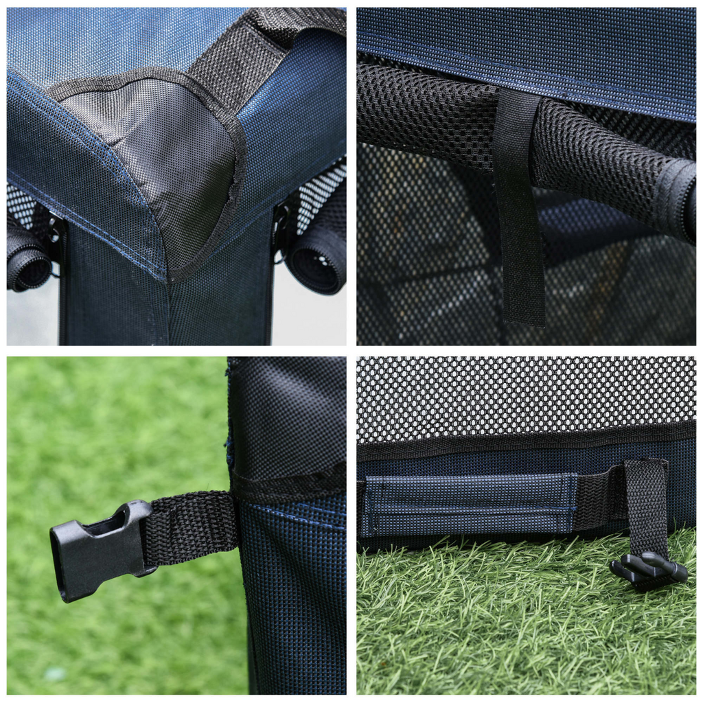 60cm Folding Pet Carrier with Cushion, Ventilated, Multi-Entry, Storage