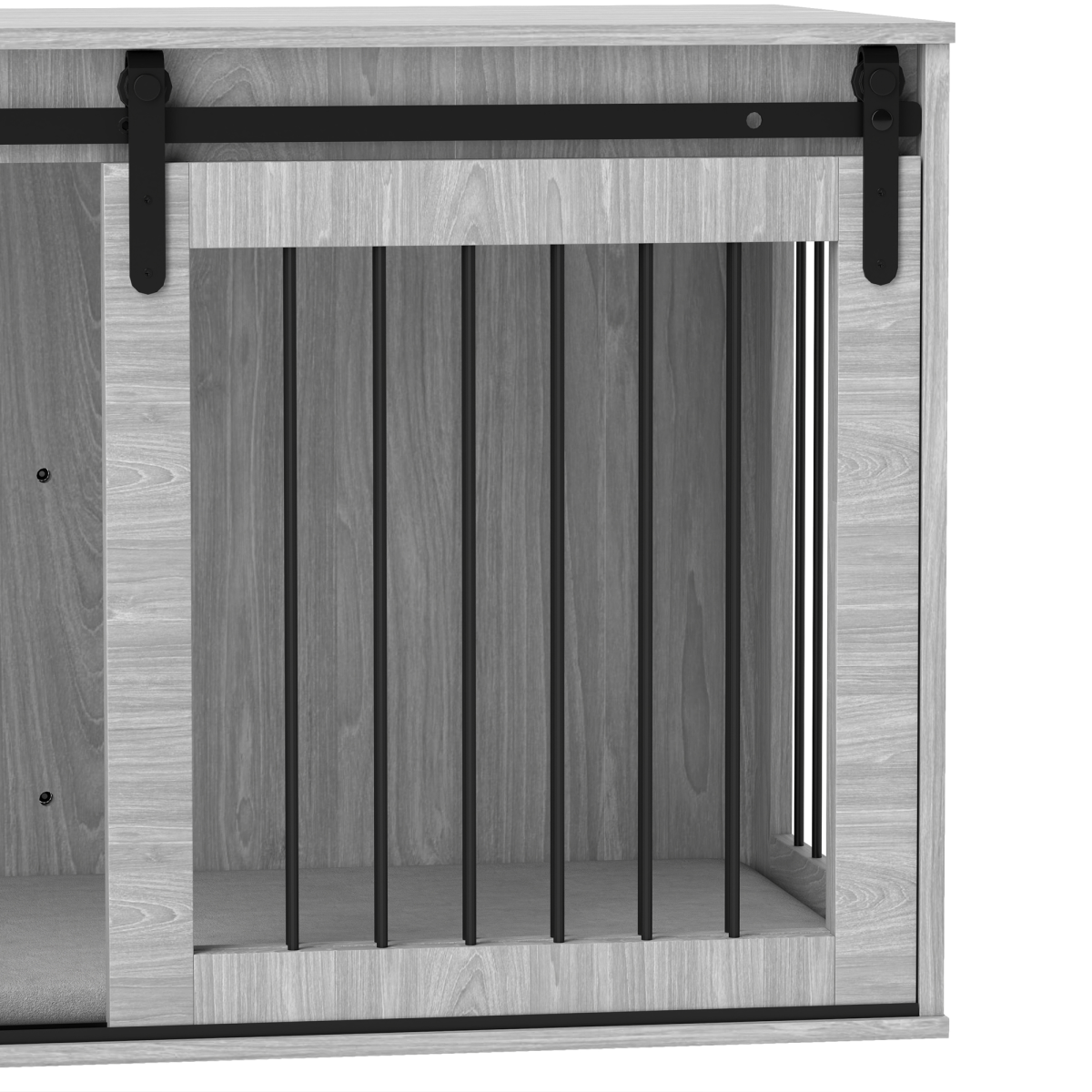 PawHut XL Dog Crate Furniture with Removable Cushion - Grey