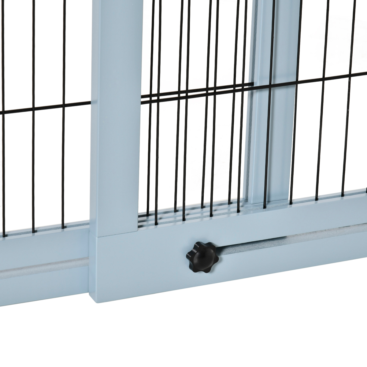 Pawhut Adjustable Freestanding Wooden Pet Gate for Doorways - Grey