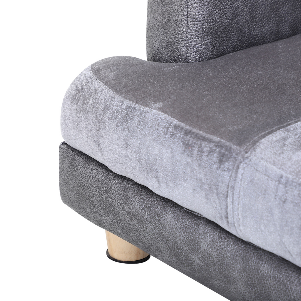 Grey Dog Sofa Bed for Small Dogs - Soft Padded Comfort