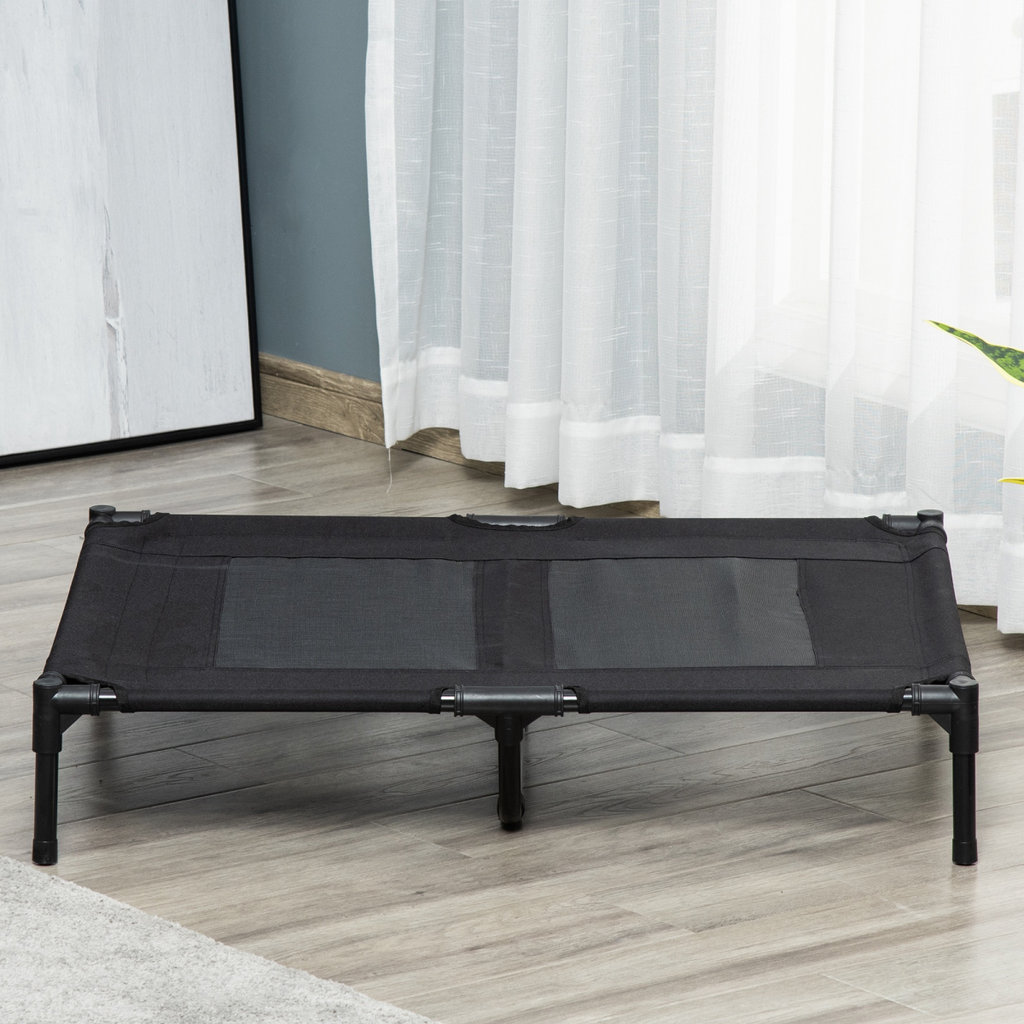 PawHut Large Portable Elevated Pet Cot Bed for Dogs & Cats Black