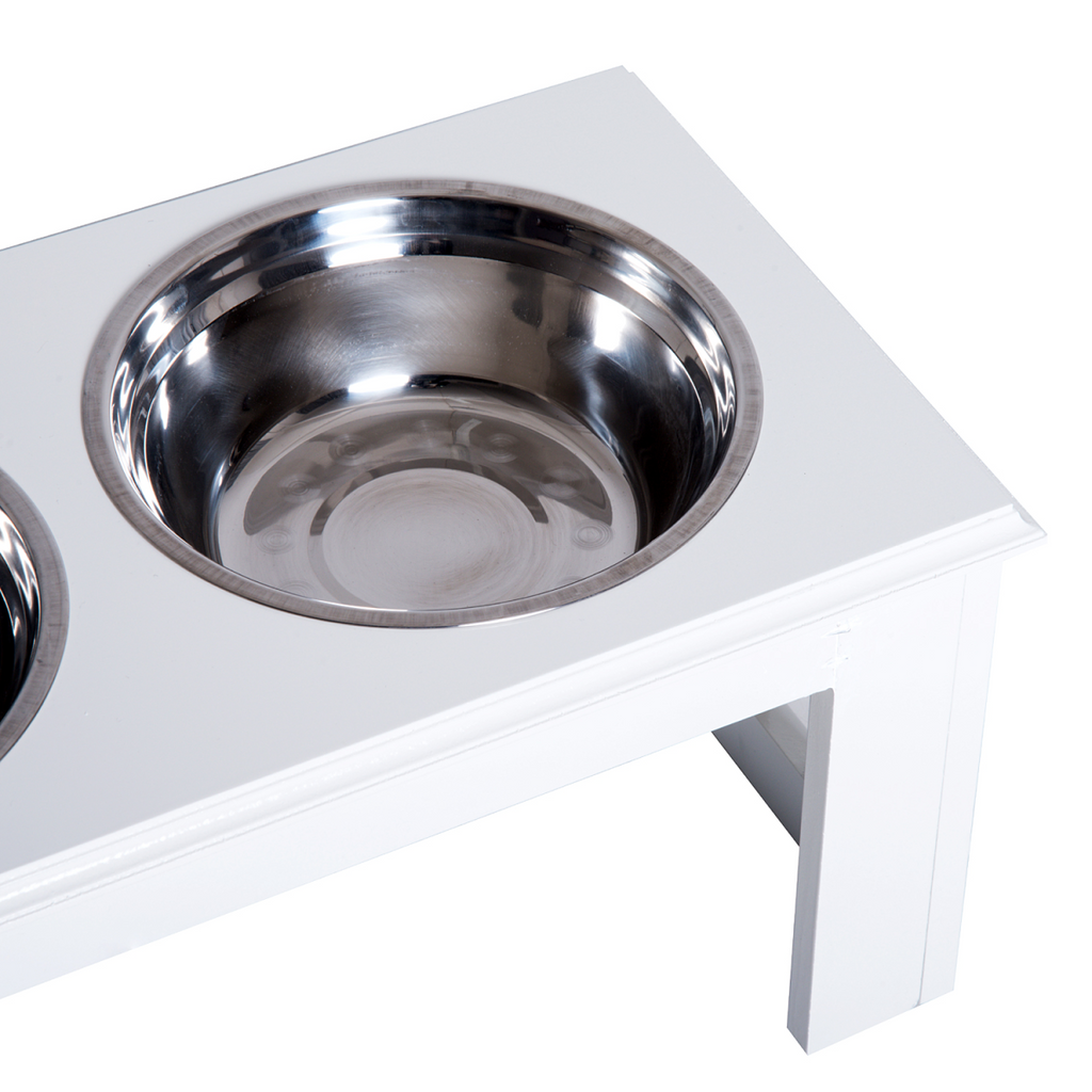 Raised Pet Feeder: Elevated Stainless Steel Double Bowls with Anti-Slip Base