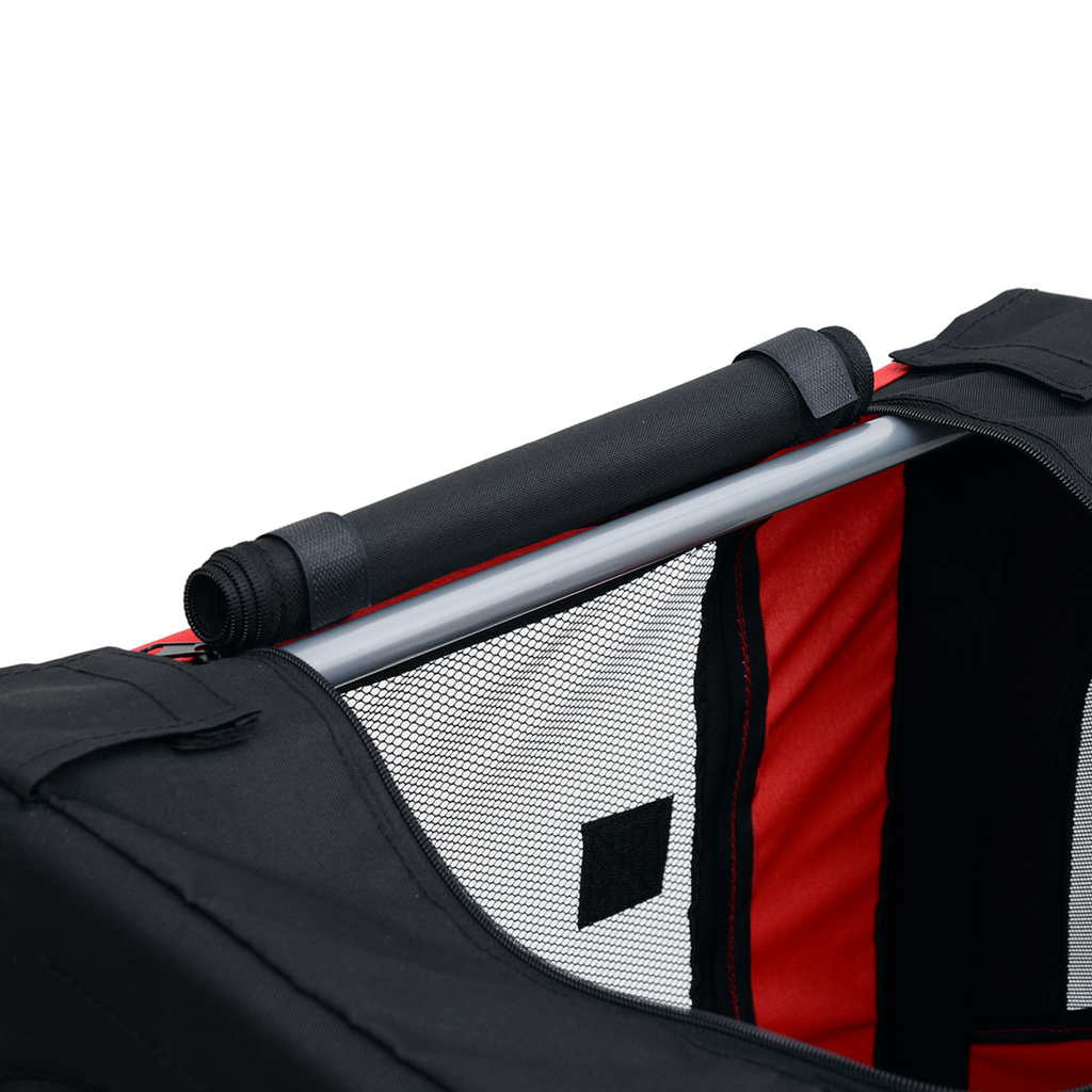 Red Pet Bicycle Trailer for Dogs & Cats - Water-Resistant, Hitch Coupler
