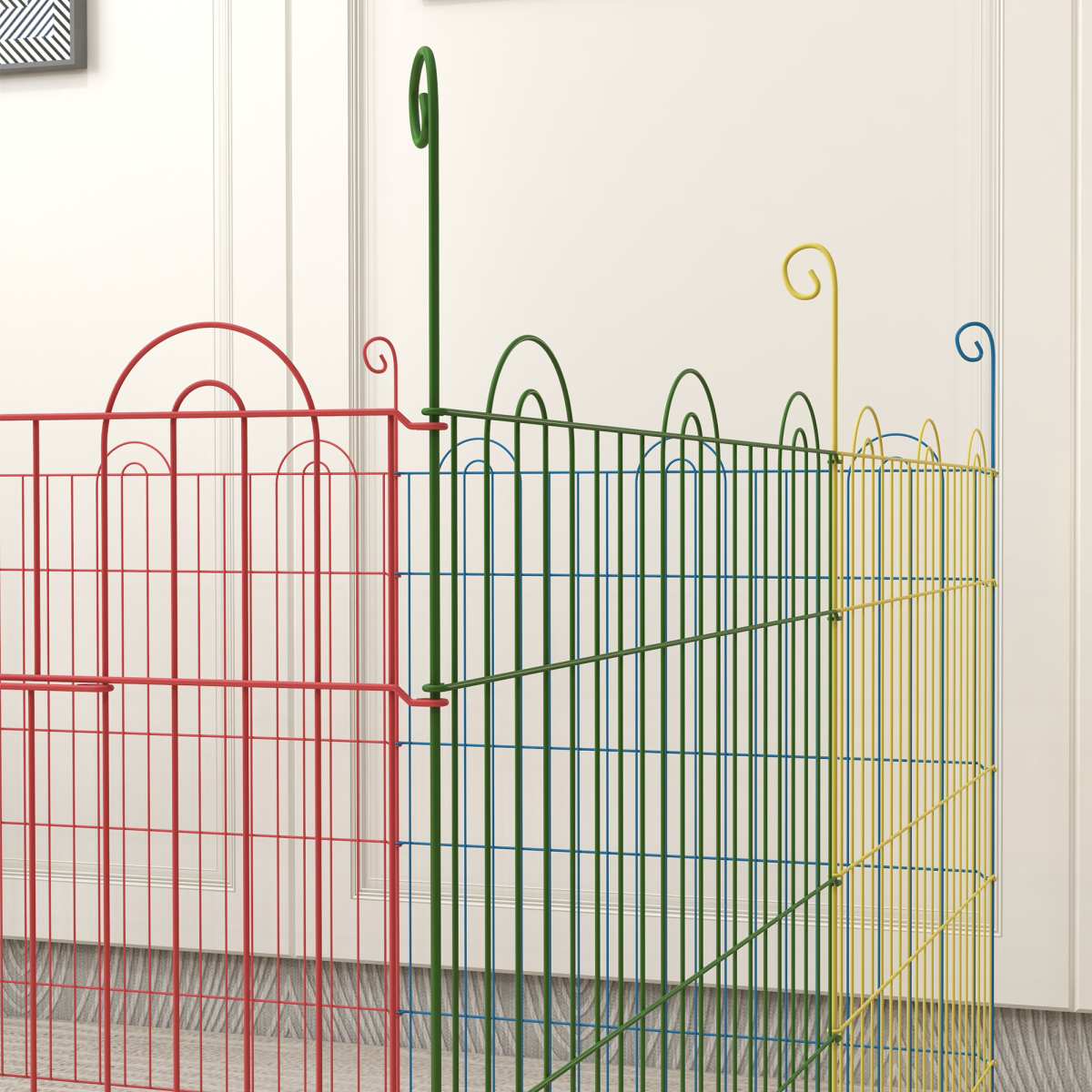 PawHut 6-Panel Pet Playpen with Door - Shape Options (Oct/Sq/Tri), Metal