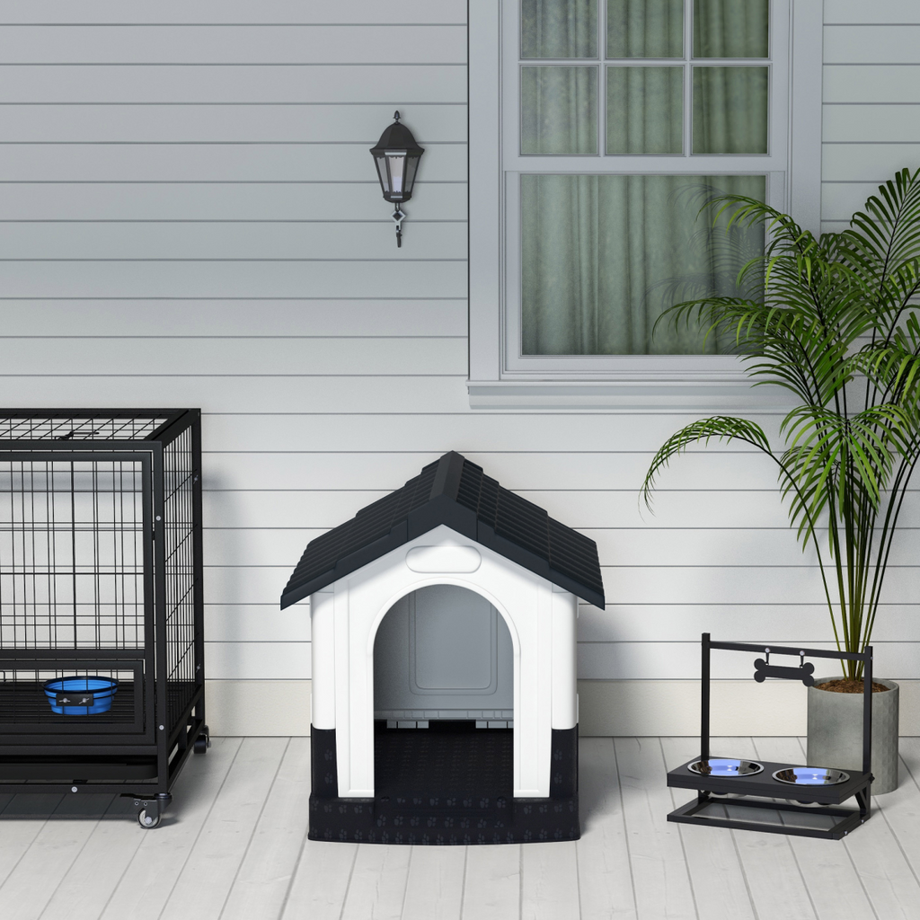 PawHut Outdoor Dog Kennel for Small Breeds - 80x69x76 cm, Grey