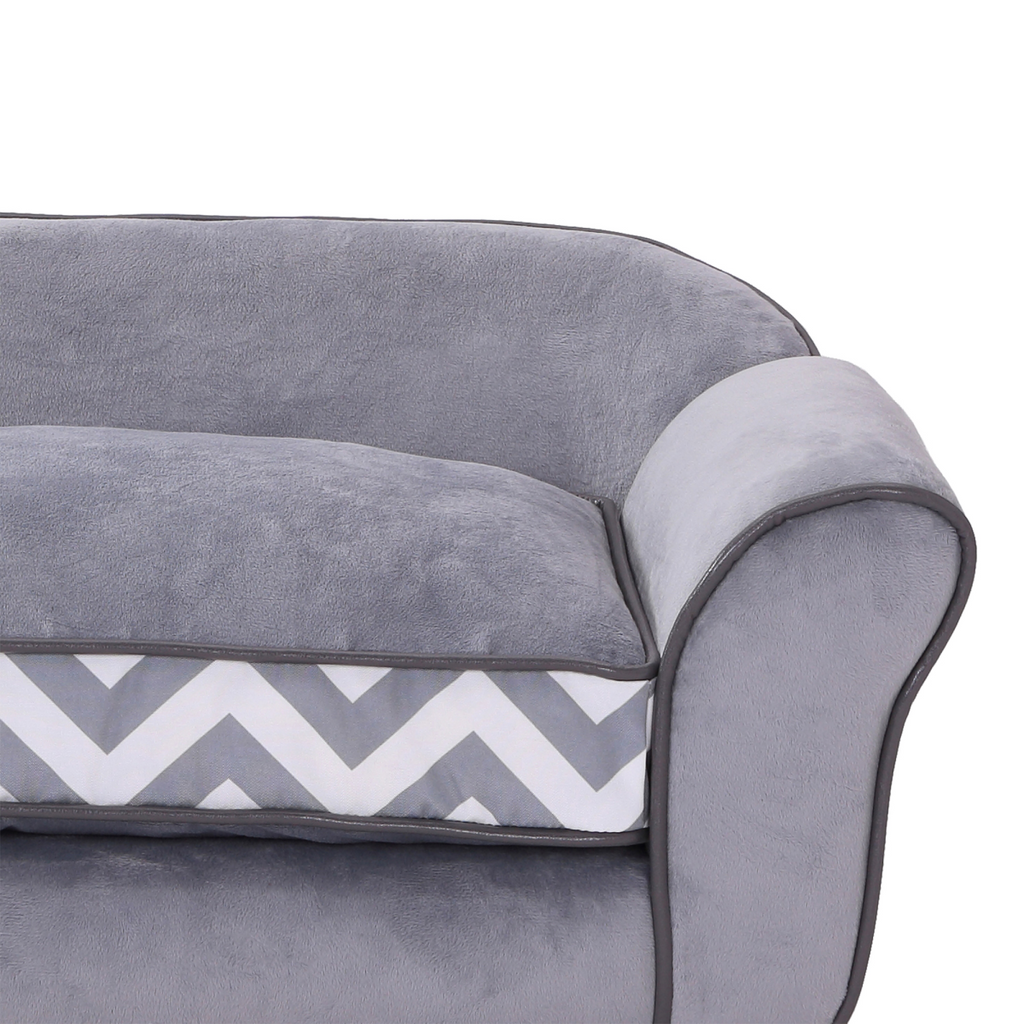 XS Dog Sofa Bed with Removable Cushion - Grey, Plush & Safe