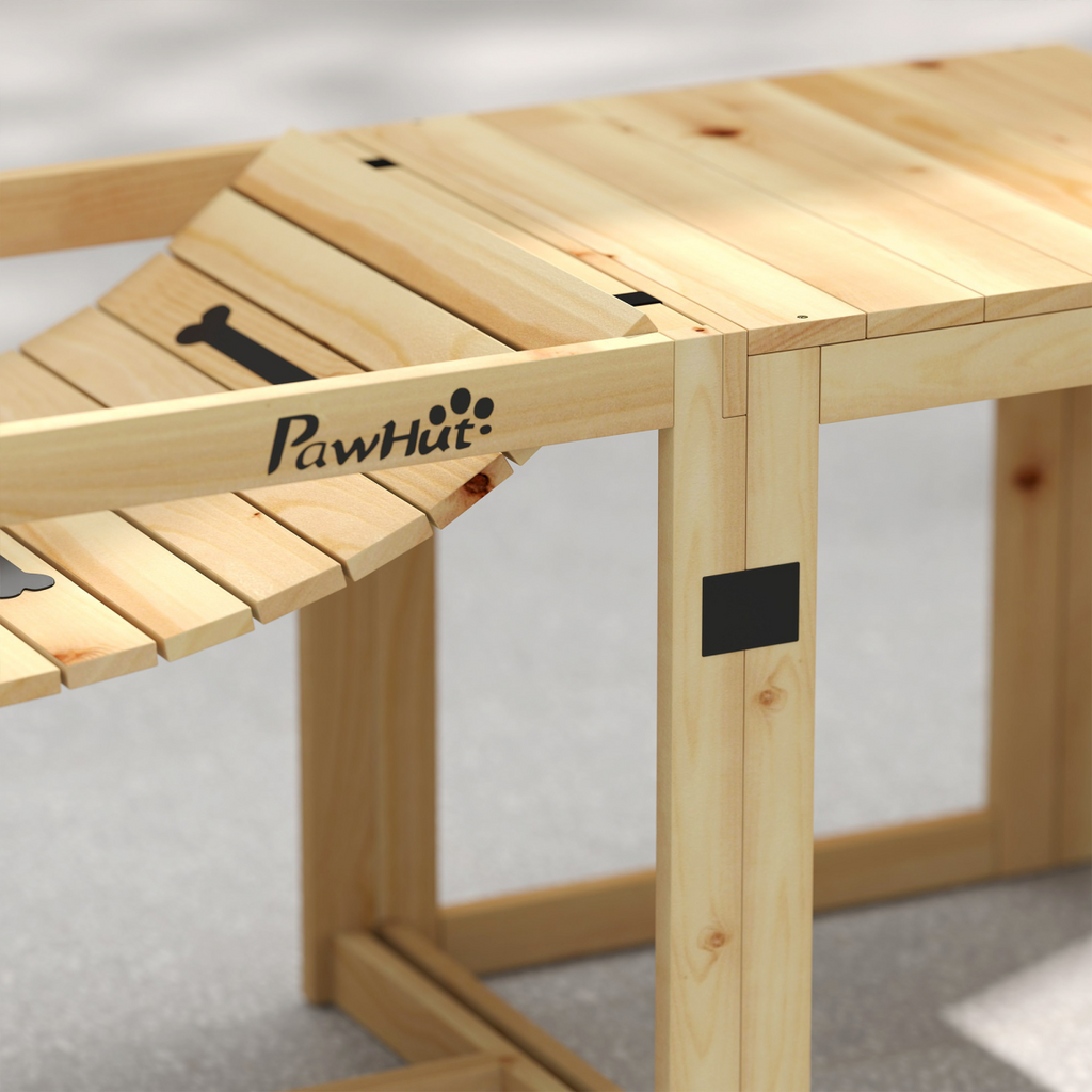 PawHut 3-Piece Wooden Dog Agility Kit: Soft Bridge, Pause Platform & Ladder