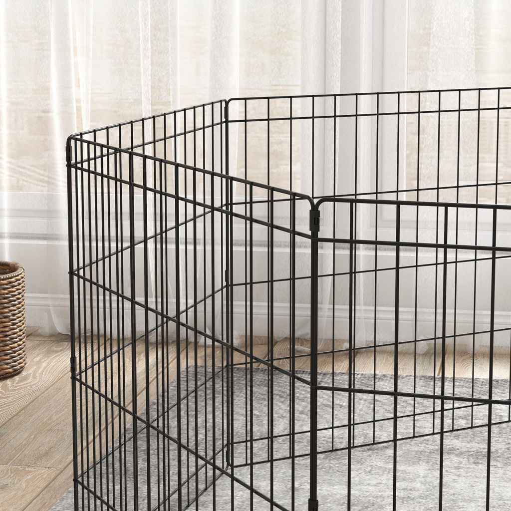 PawHut 24-Inch Pet Dog Playpen - Eight-Panel Metal Fence, Portable Run