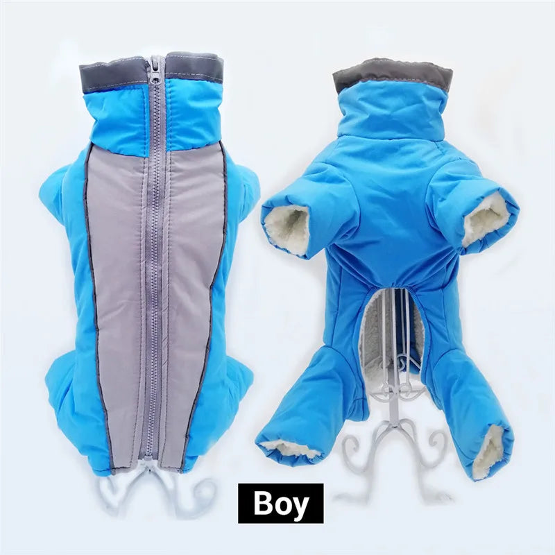 Winter Waterproof Dog Overalls – Reflective Warm Down Jacket for Small Dogs 🐾❄️