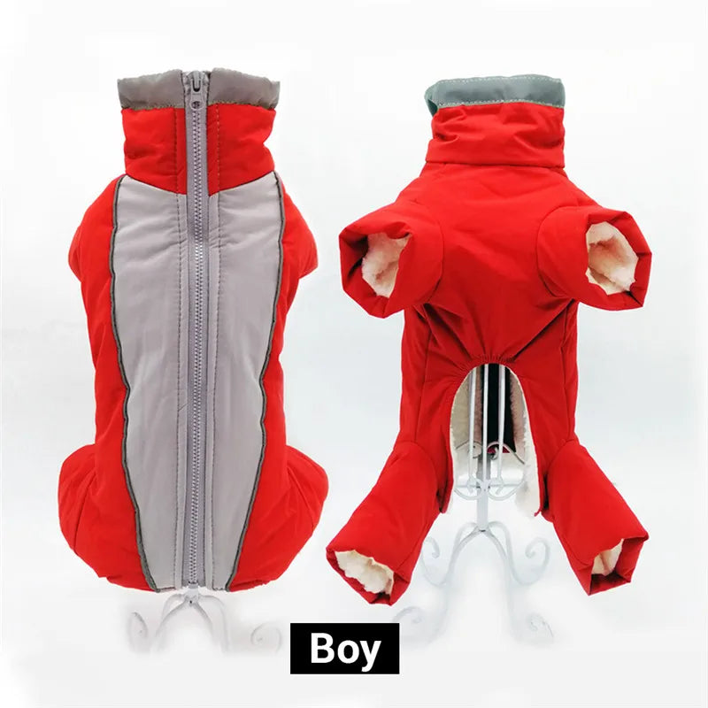 Winter Waterproof Dog Overalls – Reflective Warm Down Jacket for Small Dogs 🐾❄️