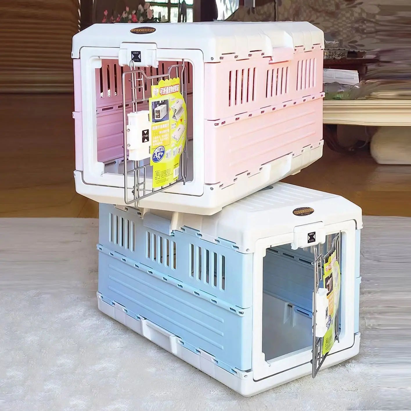 Folding Pet Travel Carrier – Air Box Style (Foldable, Removable, Large Space)