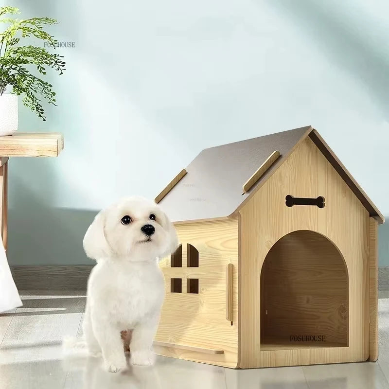 Wooden Dog House with Porch