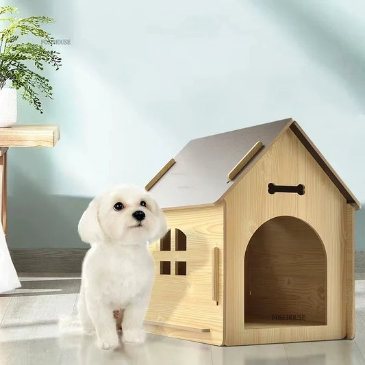 Wooden Dog House with Porch