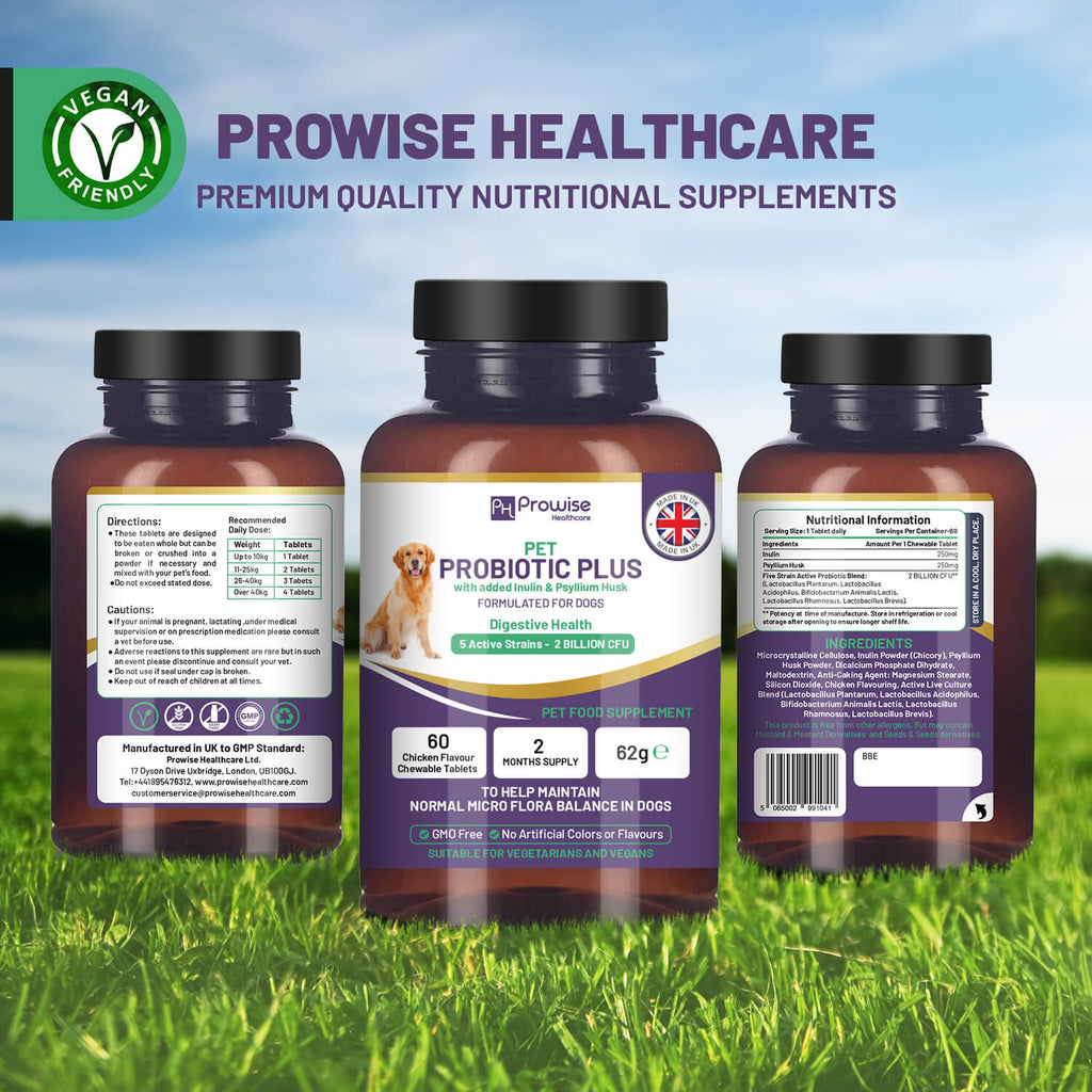 Pet Probiotic Plus with Inulin & Psyllium - 60 Chicken Chewable Tablets