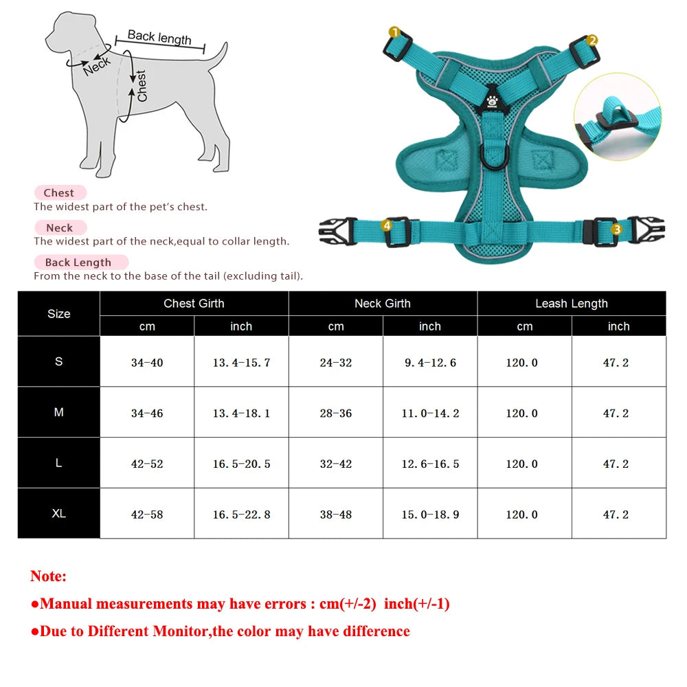 Reflective Dog Vest Harness & Lead Set – Adjustable, Breathable & Secure