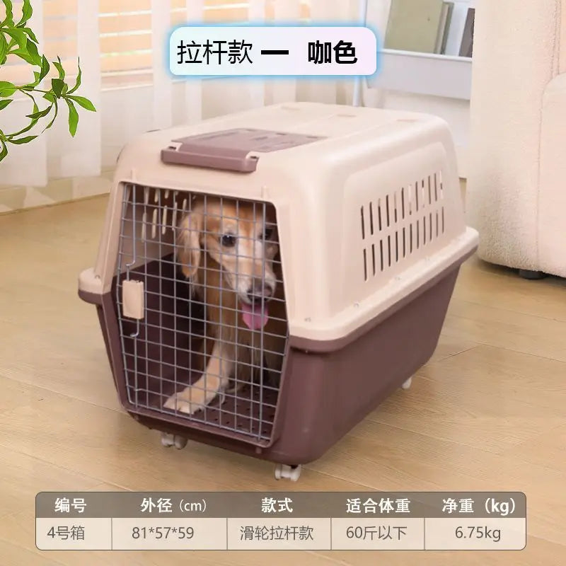 Large Pet Air Transport Box – Portable Travel & Car Dog Cage