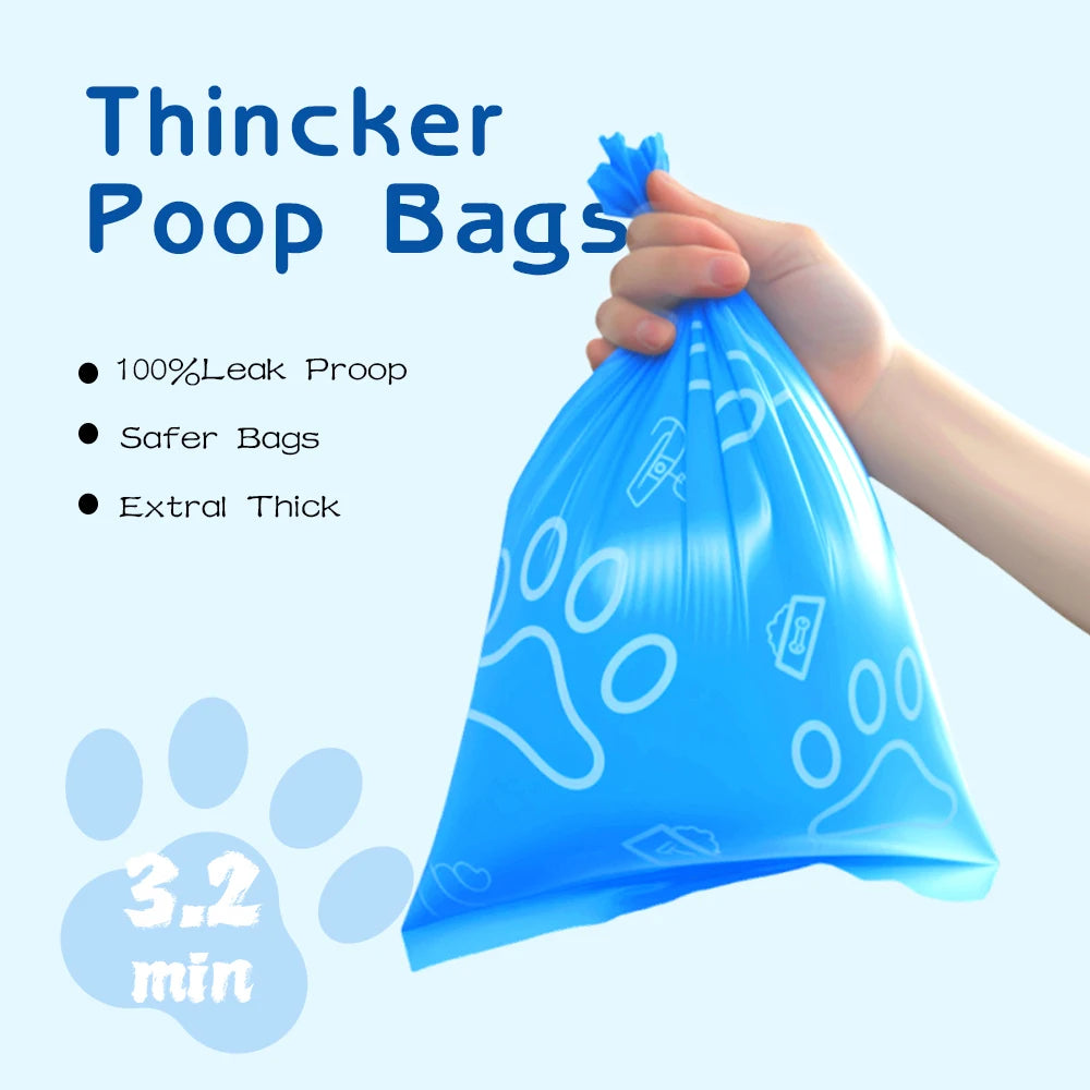 Photodegradable dog poop bag with a fresh fragrance, blue leak proof pet feces bag, outdoor small garbage bag