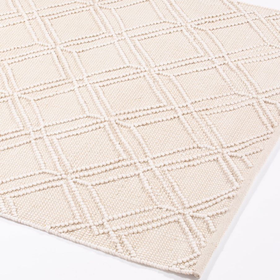 Blenheim Diamond 100% PET Cream Rug 160x230cm - Pet-Friendly