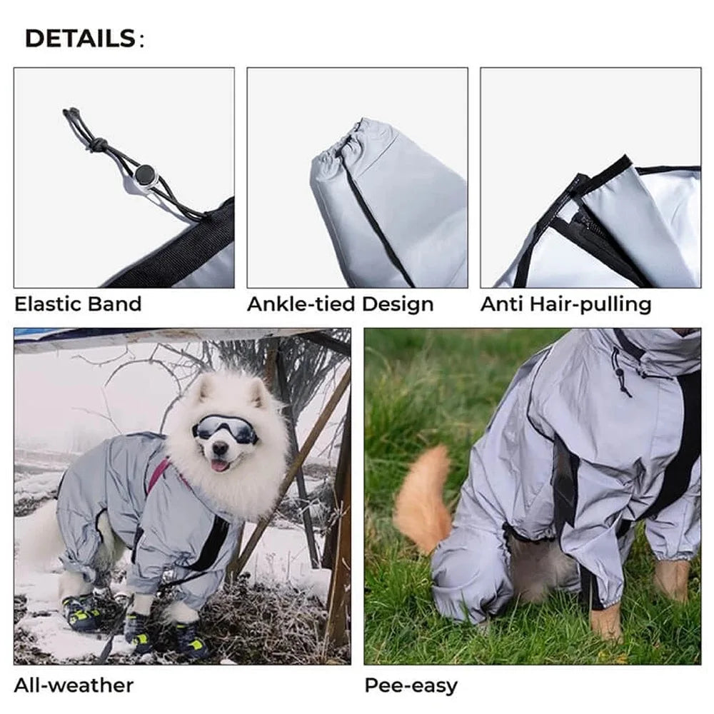 Reflective Waterproof Dog Jumpsuit – Outdoor Raincoat & Sunscreen Jacket 🐾