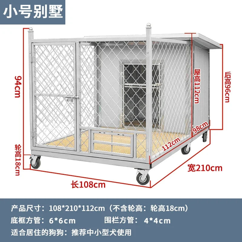 Insulated Outdoor Dog Kennel with Wheels