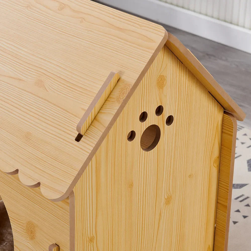Wooden Dog House with Porch