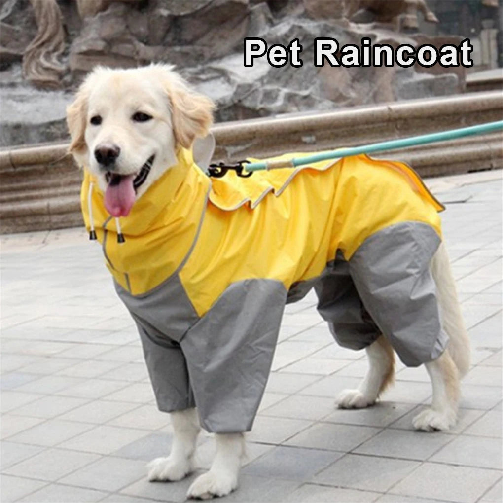 Waterproof Reflective Dog Raincoat with Hood – Windproof & Warm