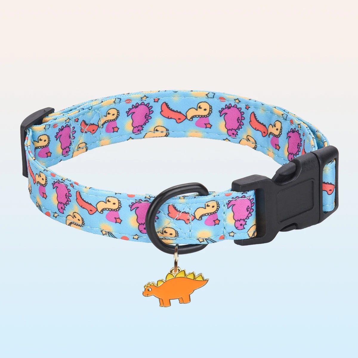 Animal/Dinosaur Print Adjustable Pet Collar with Pendant